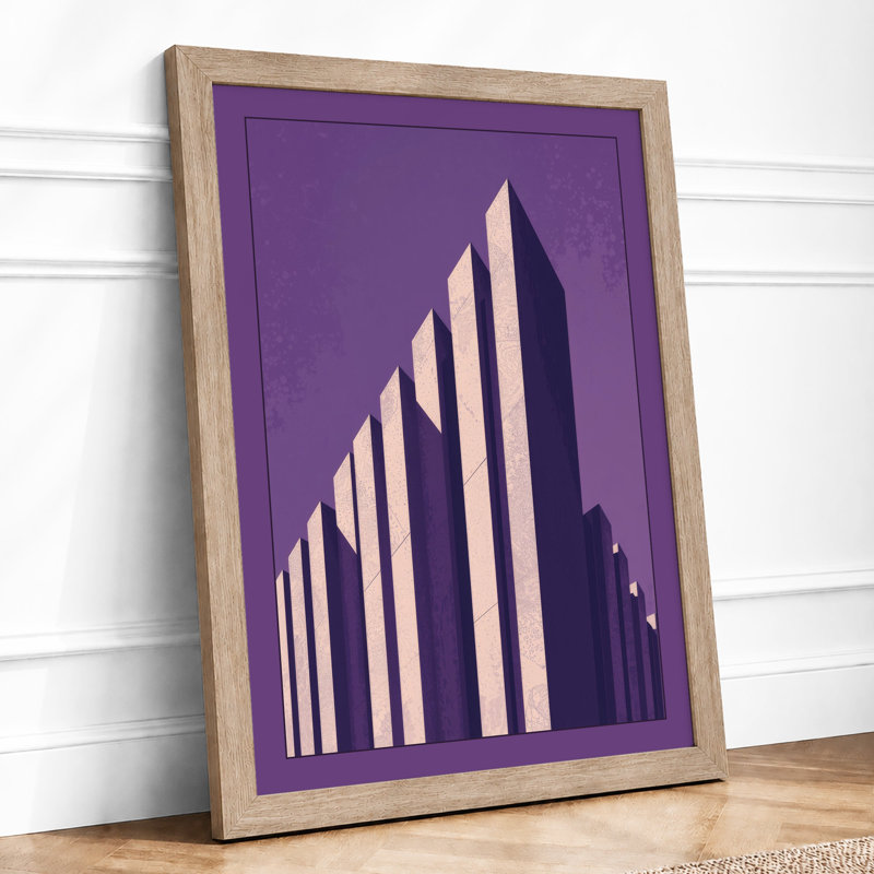 Urban Monument Art Deco - Framed Print, Oak, A3 - 42.0 x 29.7 cm
