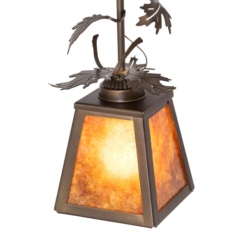 7" Wide Oak Leaf Mission Prime Wall Sconce