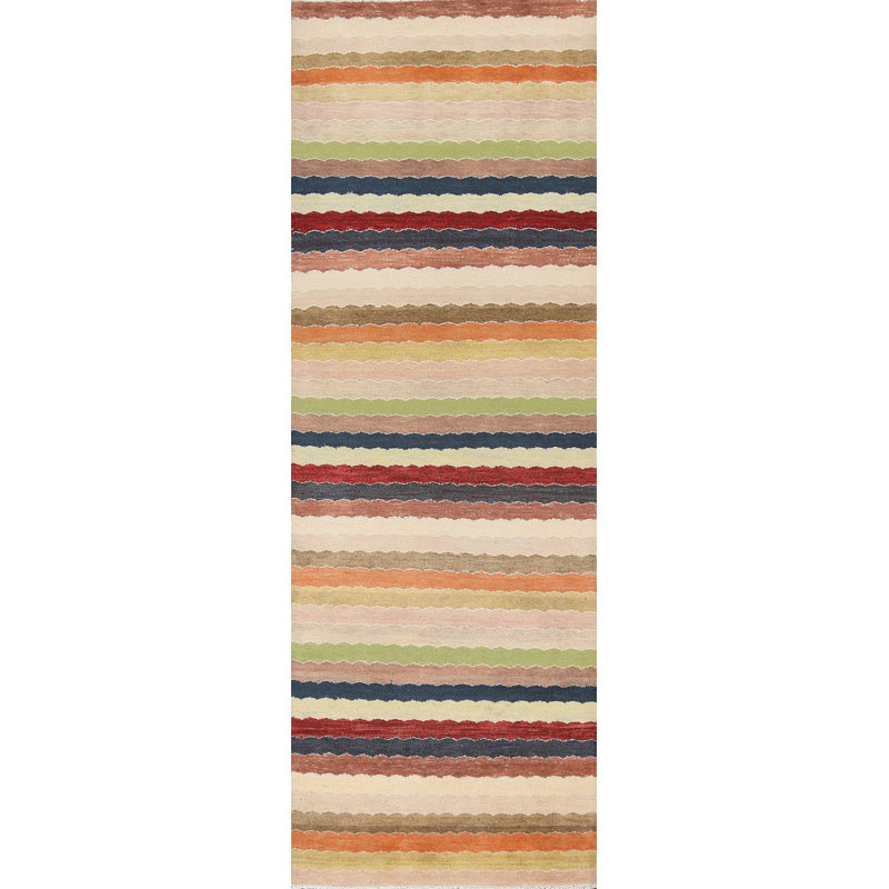 Gabbeh Kashkoli One-of-a-Kind 2'7" x 8'3" Runner Wool Area Rug in
