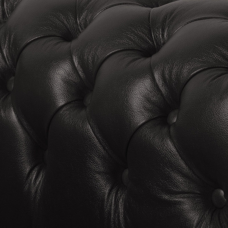 Tayjah Genuine Leather Sofa, 3, Black