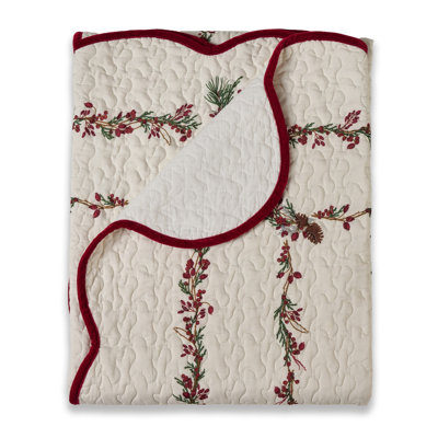 Holiday Splendor Embroidered Throw