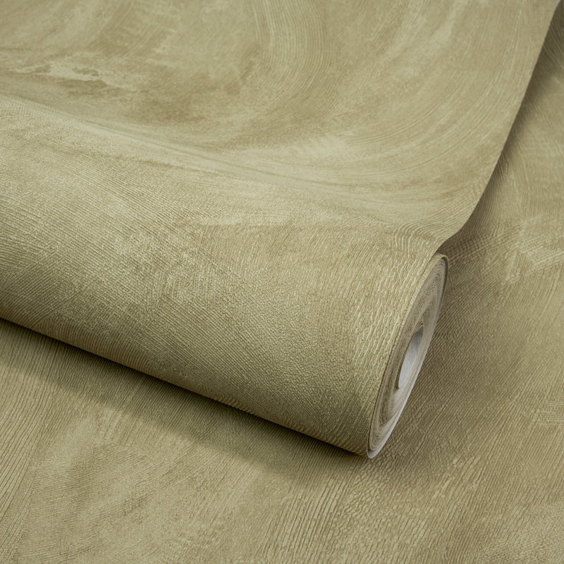 Textured Vibes Collection Authentic Plaster Wallpaper Roll, Green