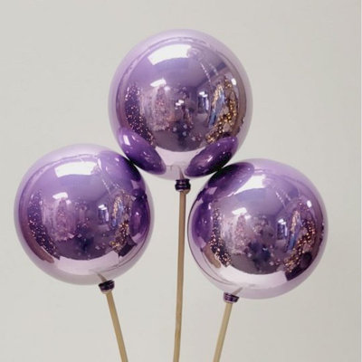 Ensemble de 3 décorations boule bleue matte