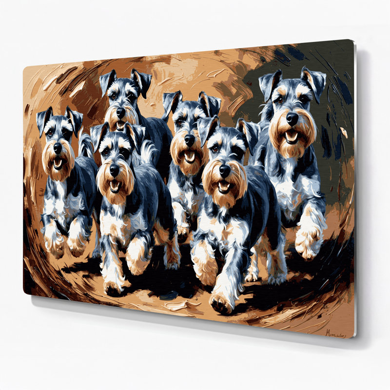 Schnauzer miniature en métal noir, H 24 po x l 36 po