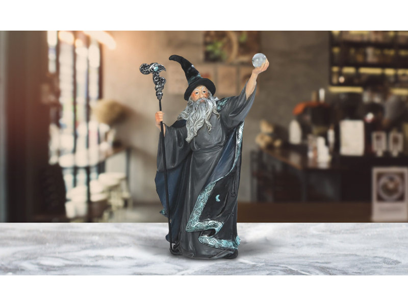Jireth 7.75"H Grey/Black Wizard Figurine Unique Gifts