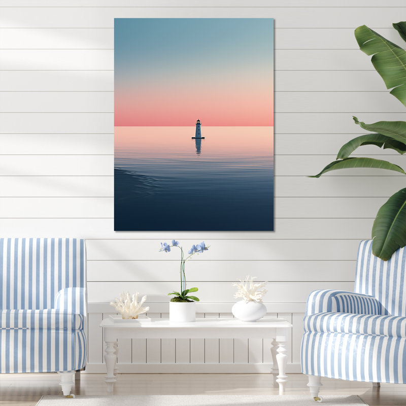 «Light House Simplicity At Sea III» sur toile, Toile tendue, H 40 po x l 30 po x P 1,5 po