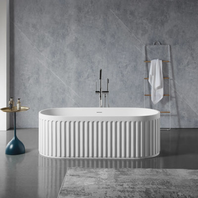 Baignoire de trempage autoportante à surface solide 67 po. X 30 po.