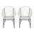 Durable Modern Patio Dining Chairs Set, White Iron & Rattan, Outdoor Elegance
