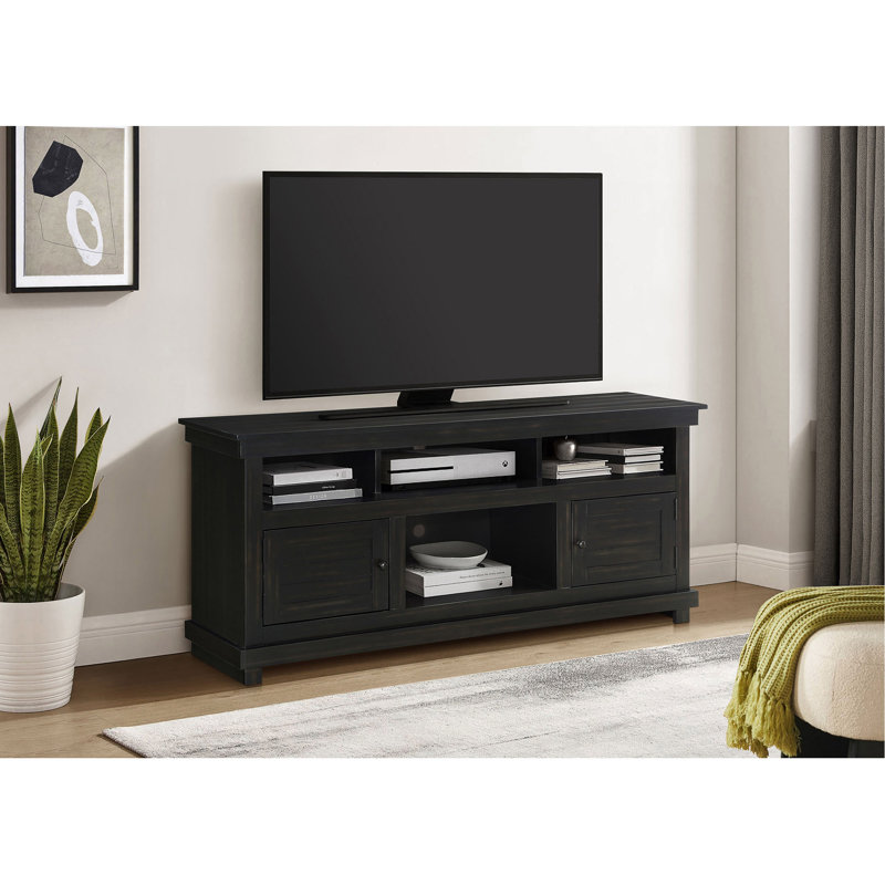 Meuble télé Castleton, H 27 po x L 60 po x l 16,25 po, Marron foncé
