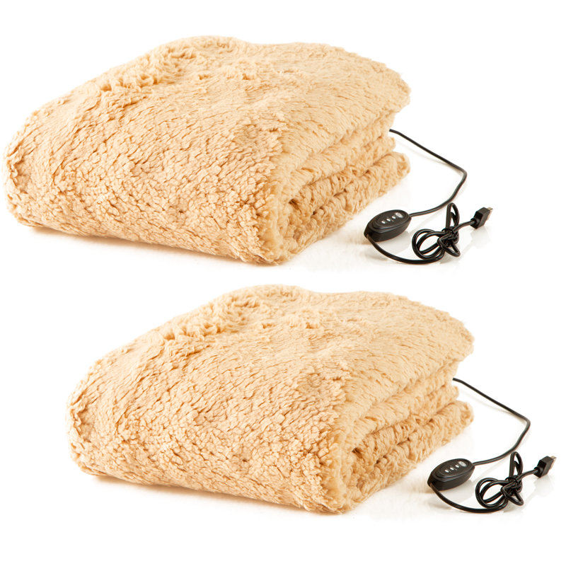 Ensemble de 2 couvertures chauffantes Stalwart, Naturel
