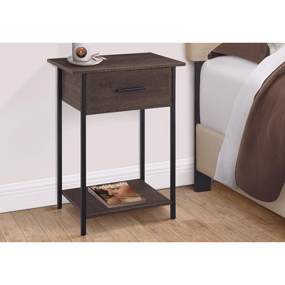 Table d'appoint, double couche, coin, lampe de bureau, salon, table d'appoint, tiroir de rangement, petit, contreplaqué, métal, moderne
