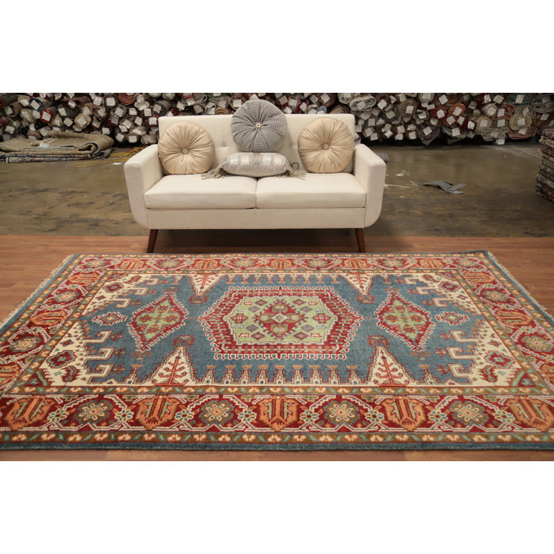 Geometric Viss Indian Area Rug 6x9