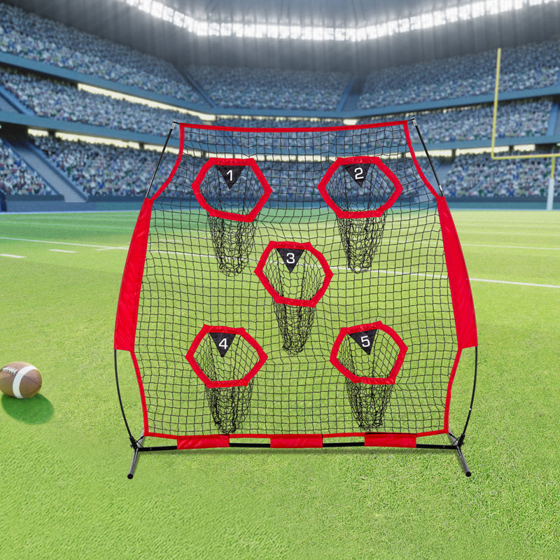 Filet d'entraînement 6 pi x 6 pi Football Trainer, H 74,41 po x l 81,89 po x P 35,83 po, Rouge