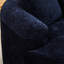 Canapé incurvé en chenille bleue, 3 coussins, aucun assemblage requis, siège en mousse à mémoire de forme, idéal pour les familles actives et les maisons.