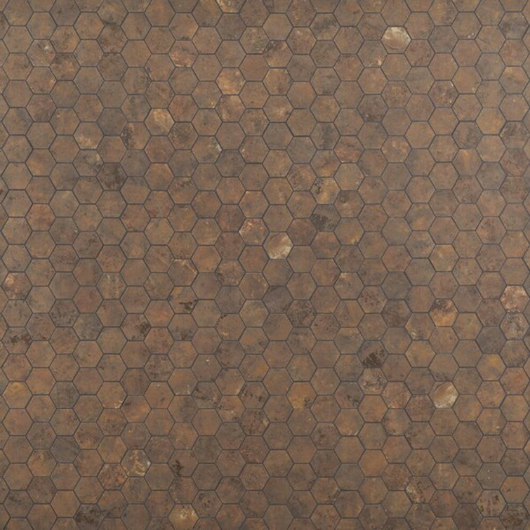 Portrait Copper 2" Hex Matte Porcelain Mosaic