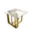 Table de bout rectangulaire en pierre frittée avec structure gracieuse en métal doré pour le matériau et la surface du salon