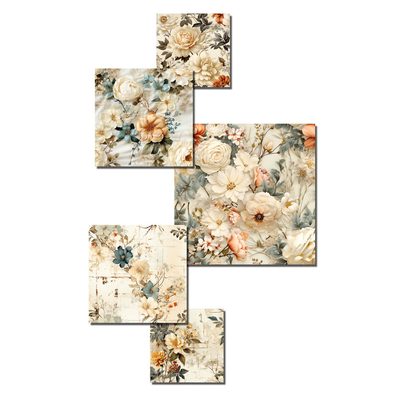 Sanni - Ensemble de 5 décorations murales en patchwork