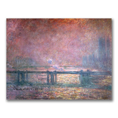 " The Thames At Charing Cross " by Claude Monet Painting Print
