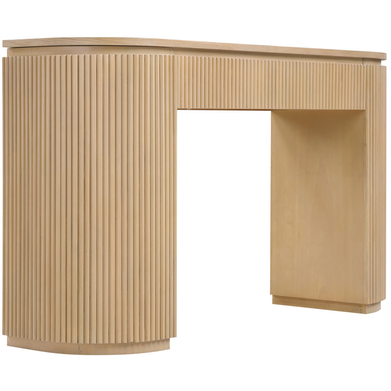 Koertdine Solid Wood And Oak Veneer Console Table, Natural