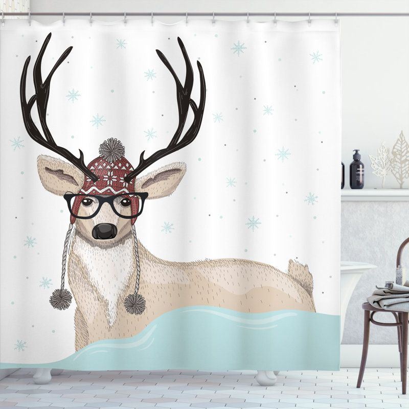 Shower Curtain Set + Hooks, 69" H x 105" W