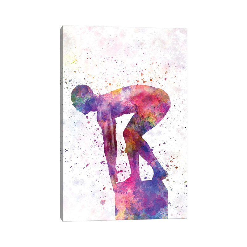 Swimming Silhouette V by Paul Rommer - Wrapped Canvas Print, 66.04 cm H x 45.72 cm W