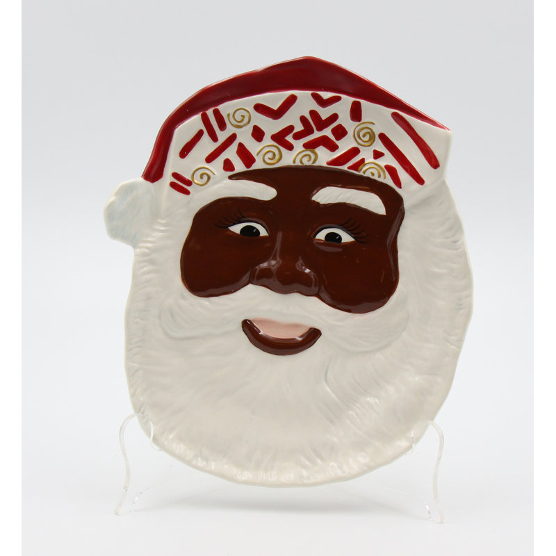 First Light African American Santa Plate Set Of 2