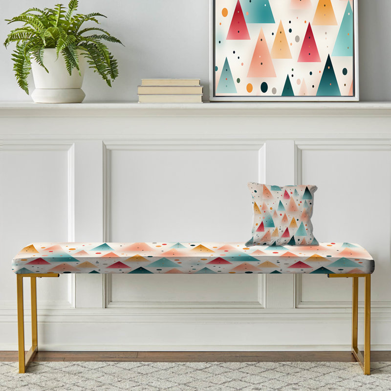 Tissu triangulaire de couleur pastel - tissu d'ameublement géométrique doré
