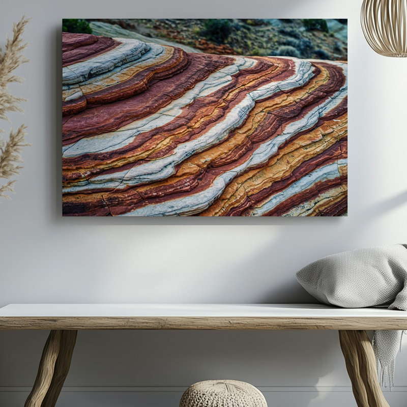 Toile, vue rapprochée de roches superposées mettant en valeur un art mural, H 16 po x l 20 po