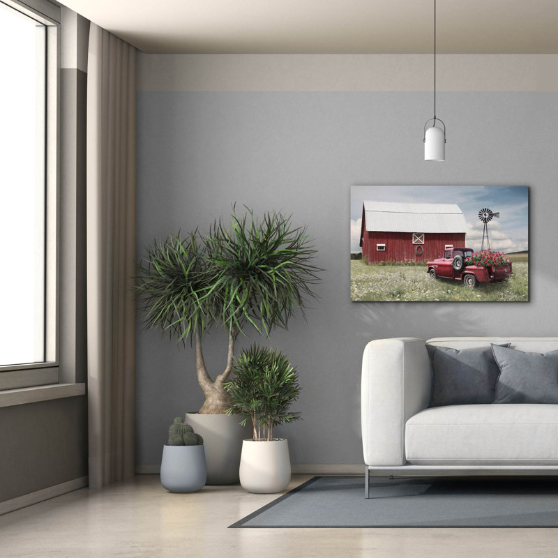 «Little Barn» par Lori Deiter, art mural sur toile, H 26 po x l 40 po