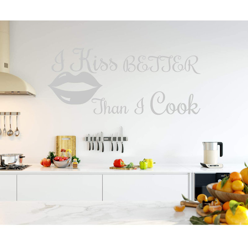 Adhésif décoratif i baiser better than I Cook, H 22,5 po x l 50 po, Argent