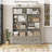 Farmhouse Bookshelf and Bookcase, 47" Wide Bookcase with Drawers, 5 Tier Book Shelves with Storage, Large Display Shelves, 63" Tall Wood Standing Shelving Unit for Office, Study, Ash Grey