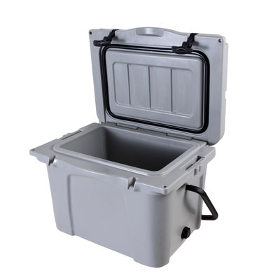 25Qt Insulated Cooler For Long - Distance Travel And Outdoor Activities 30 Can Capacity, 5 Day Cold Retention, Ergonomic Design Portable With Bottle Opener Cup Holder Perfect Fishing Beach Trips,