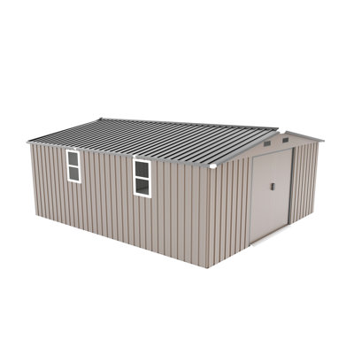10x12ft Metal Storage Shed With 0.25mm Color Steel Plate, Surface Protective Film, Two Sunlit Windows, Options, And Practical - Ideal For Backyard, Garden, Or Patio Extra Large Outdoor Made Of Steel,