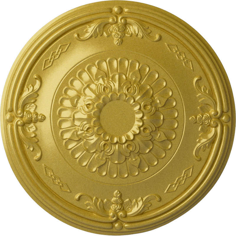 Endurathane Athens Ceiling Medallion, 26 1/4"OD x 3 1/4"P (Fits Canopies up to 3 5/8"), Hand-Painted Rich Gold Finish