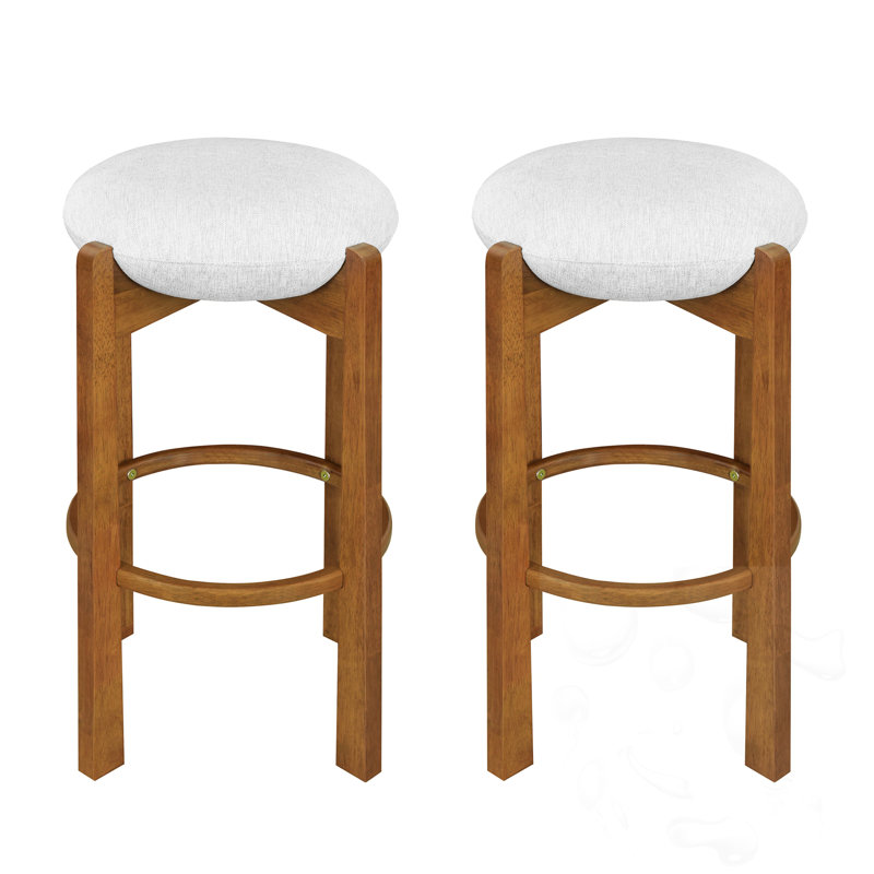 Tabouret de bar intérieur en bois rembourré, Noyer