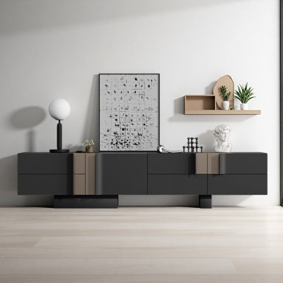 Italian Light Luxury Design Black TV Cabinet