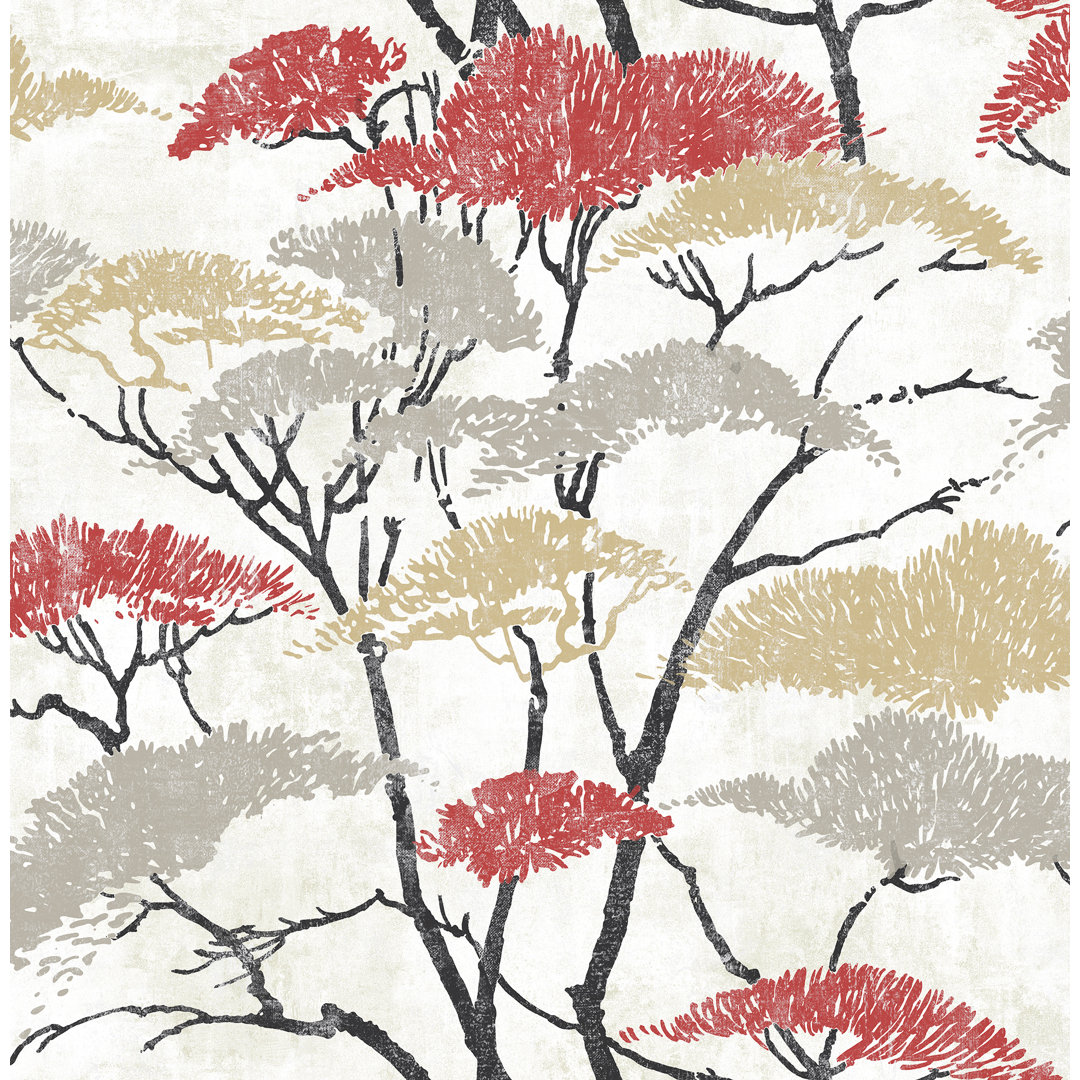 Havoc Tree Canopy 33' x 20.5" Metallic/Foiled Wallpaper Roll Red Barrel Studio®
