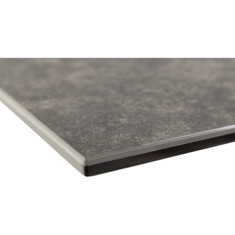 Fiona Extendable Metal Base Dining Table, 76 x 210cm, Gray