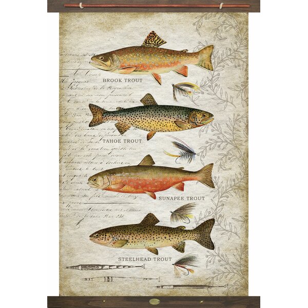 Trout Fish Tapestry Millwood Pines Size: 60 H x 40 W x 1 D