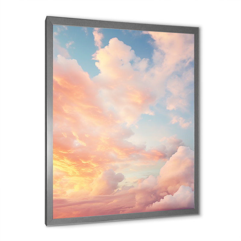 «Peach Sky Photo Astral Symphony II», impressions sur toile, Cadre photo argenté, H 40 po x l 30 po x P 1,5 po