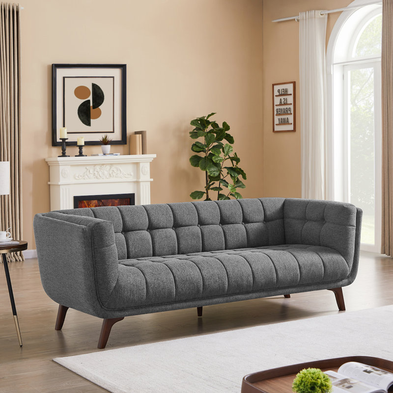Ardrie 85" Flared Arm Sofa, Dark Gray