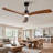 Wood Ceiling Fan With 3 Solid Wood Blades Remote Control Reversible DC Motor For Living Room-457610791