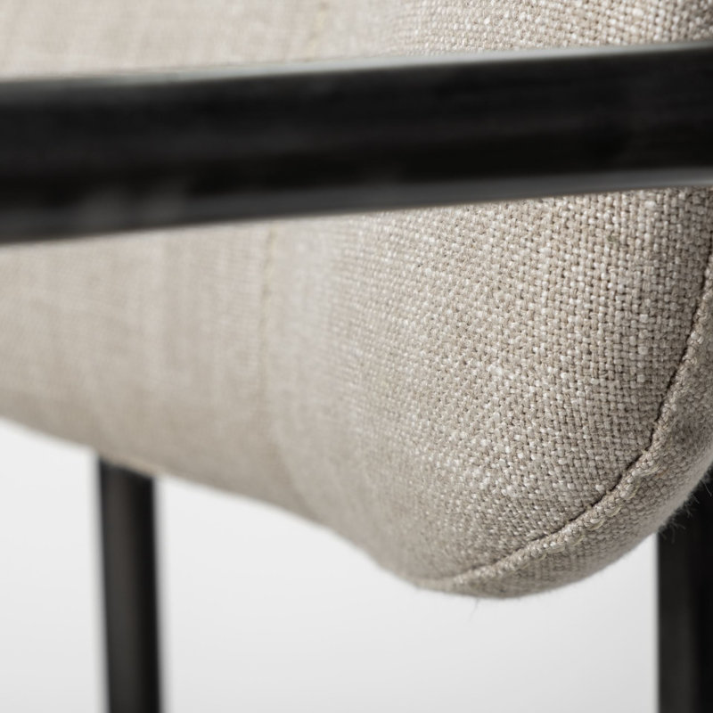 Chaise avec accoudoirs à dossier échelle Biélorussie, Beige, Gris bronze