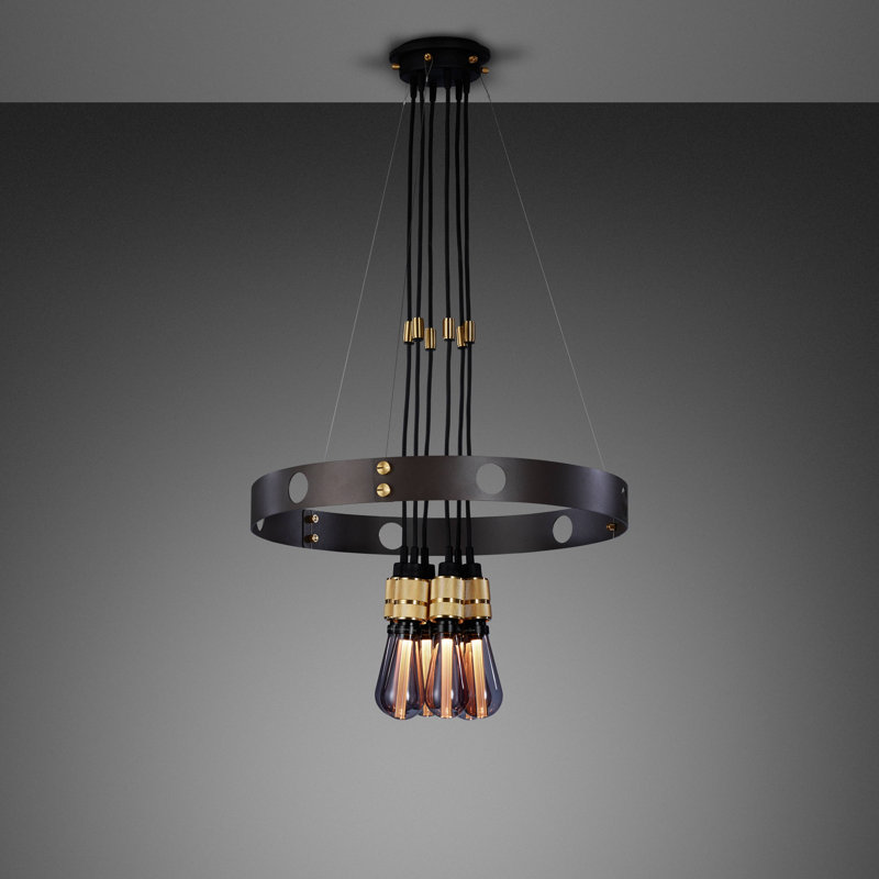 6 - Light Chandelier, Brass