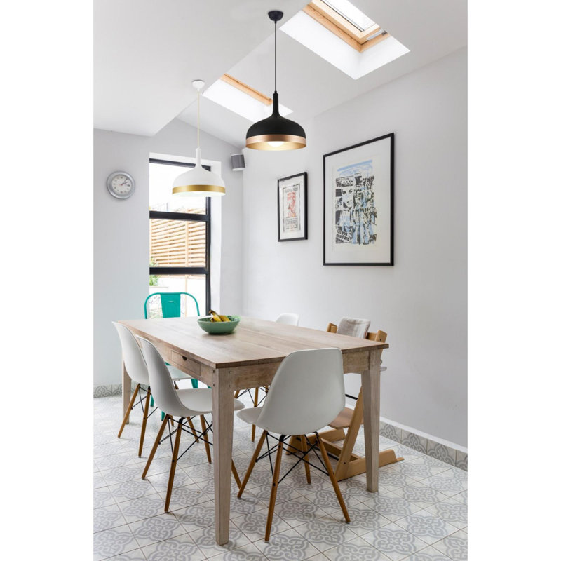 Lustre noir moderne, 11,8 po de diamètre x 47,2 po de hauteur | Corps en métal, douille E27 pour ampoule de 40 W (non incluse) | Design scandinave glamour, parfait pour le salon, la salle à manger ou l'éclairage d'entrée