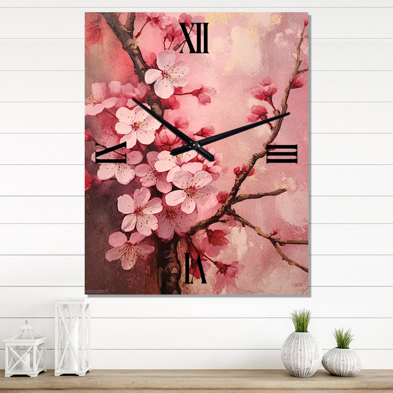 Horloge murale Cherry Blossoms, Médium