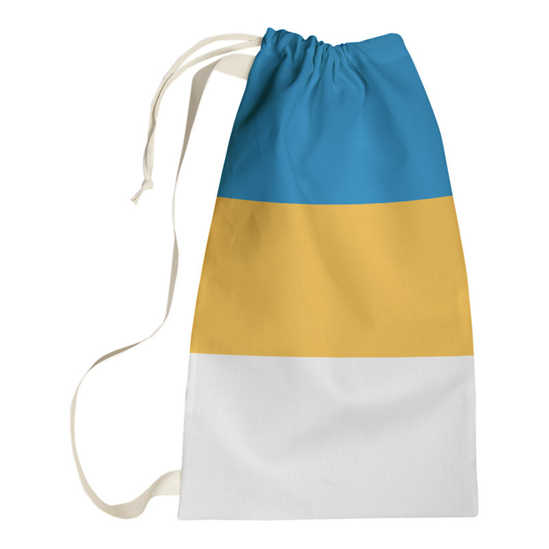 Oklahoma Laundry Hamper with Handles, Small ( 29" x 18" x 1.5"), Blue/Yellow/White
