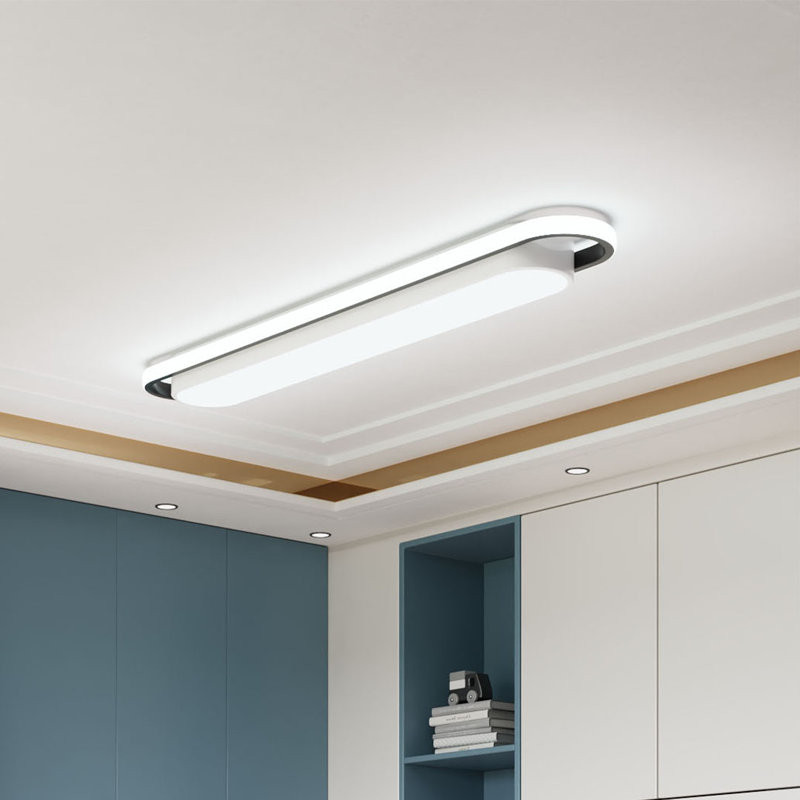Acrylic LED Flush Mount, 48 W, 5" H x 80" W x 12" D