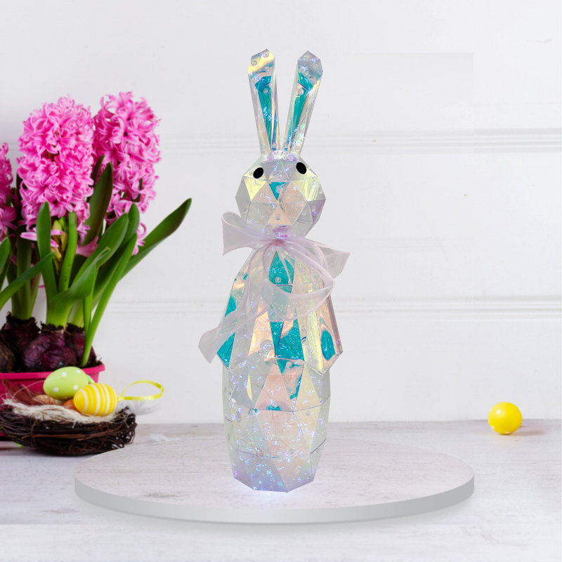 Lapin de Pâques prismatique irisé 20 po - Alex