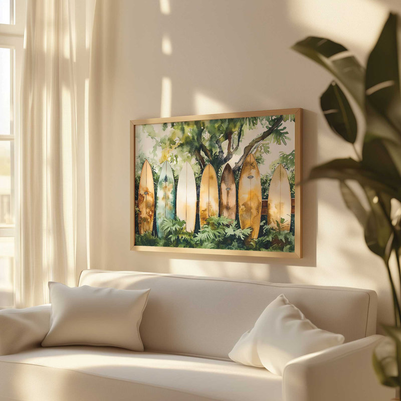 «Surfer’s Garden», reproduction encadrée, H 12,25 po x l 15,25 po, Chrome poli